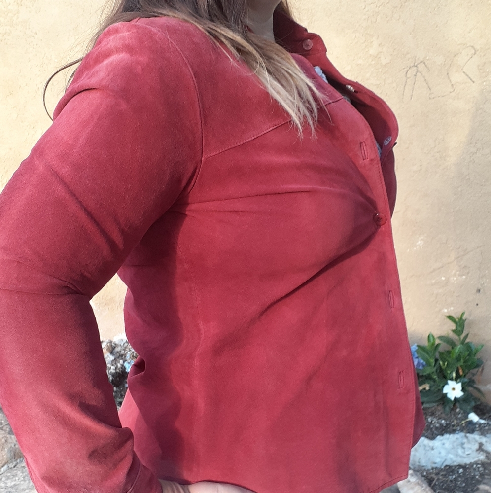 Pendleton S Red Button Down Leather Jacket - image 4